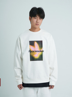 PEACEMAKER OAMC® 25SS 军事风时装和平鸽投影艺术照片圆领卫衣