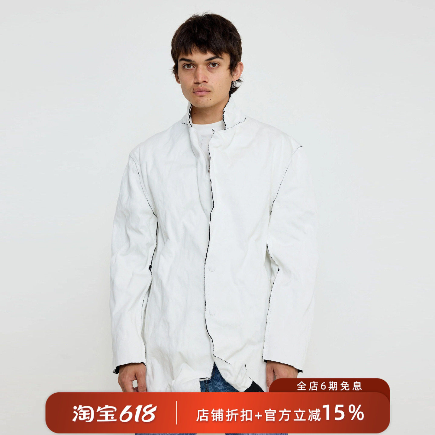 424 25春夏 高街纯色时尚流行设计感休闲平驳领西装夹克外套西服
