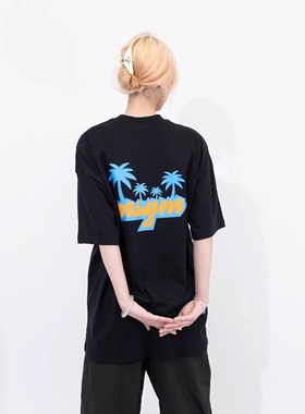 MSGM 夏季潮牌字母logo印花设计个性日常圆领休闲T恤短袖男女同款