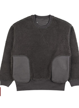 OVERFLOW 春季摇粒绒羊羔绒宽松刺绣拼接设计抓绒卫衣男女同款