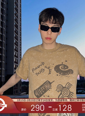 ROUND TWO 美国Oracle Ocean 系列夏季做旧短袖圆领T恤男女同款