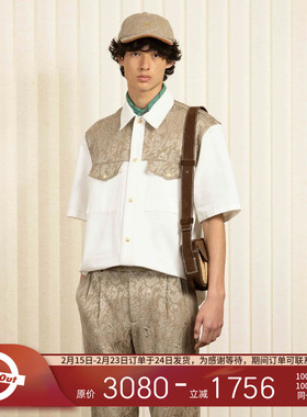 Drole de Monsieur DDM 25SS 牛仔风拼色设计翻领短袖衬衫衬衣