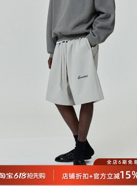 正品CF Fear of God Essentials Drop2 LOGO刺绣侧滚条休闲短裤
