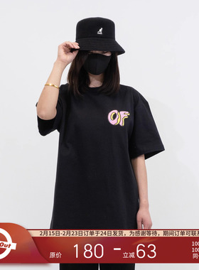 ODD FUTURE 夏季甜甜圈字母印花宽松百搭圆领休闲短袖T恤男女同款