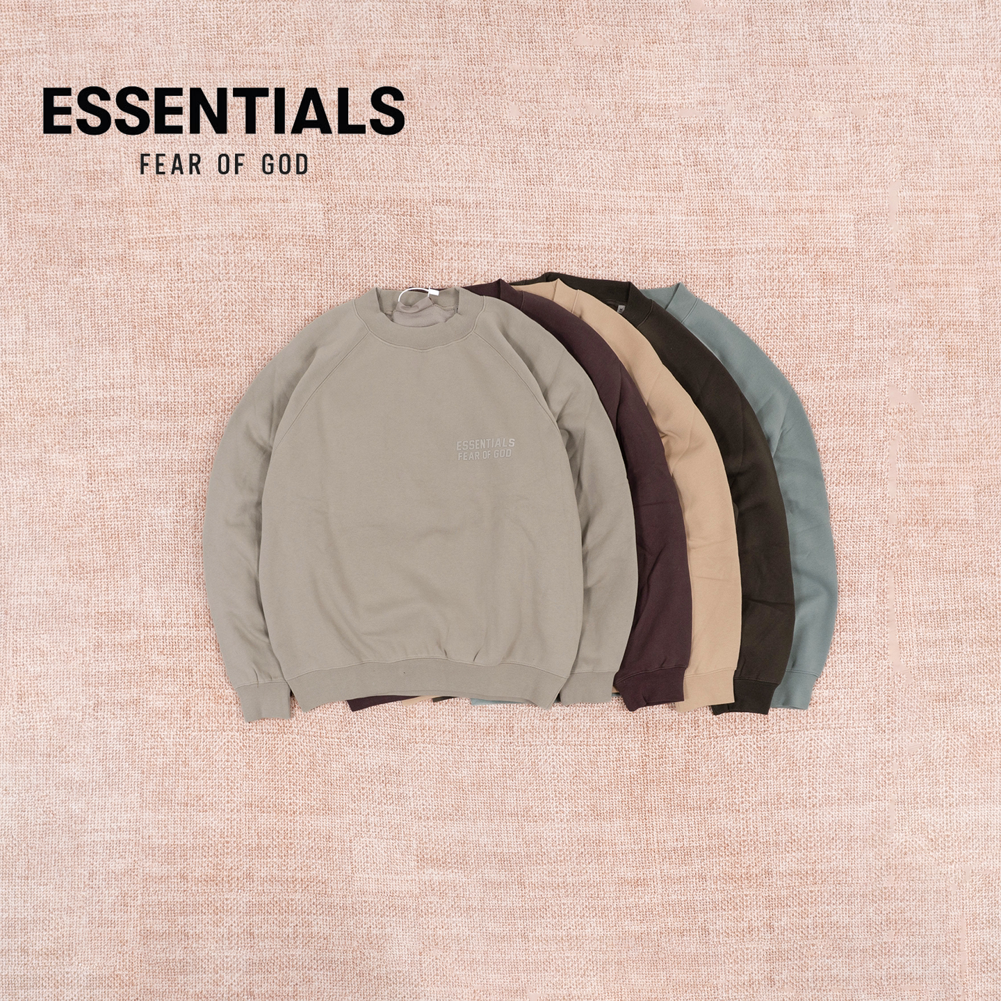 Fear Of God Essentials FOG 美式前胸同色小logo印花圆领卫衣