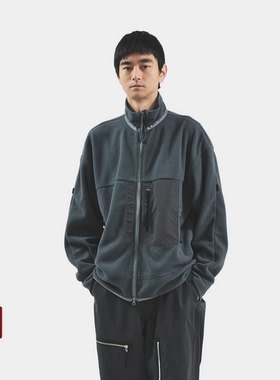 MEANSWHILE  日本百搭户外拉链防风羊毛立领夹克外套男女同款