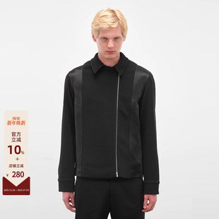 SANDER 衬衫 25FW 绉纹羊毛拼接拉链长袖 外套 男士 JIL