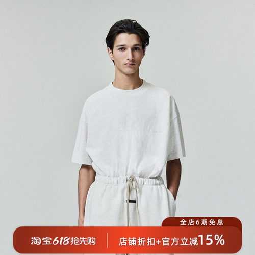 Essentials简约logo刺绣短袖T恤