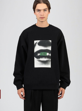 PEACEMAKER 25FW 宽松圆领唇部视觉印花卫衣