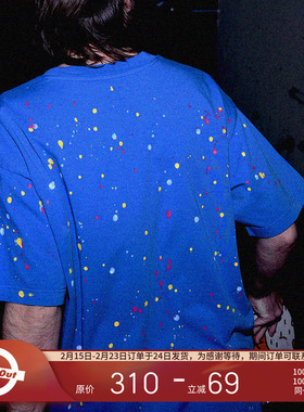 ROUND TWO 美国夏季喷墨泼墨复古风印花短袖T恤男女同款T-SHIRT