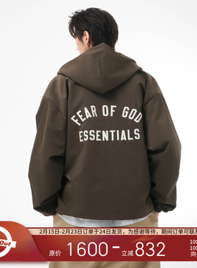 FOG Essentials 24FALL HOLIDAY 字母LOGO印花百搭连帽夹克外套