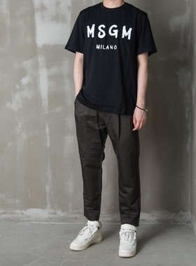 MEANSWHILE 日本男士小众百搭通勤日常宽松抽褶休闲裤锥形长裤