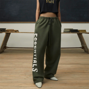 大学系列480抓绒大LOGO直筒长裤 God FALL24 Essentials Fear