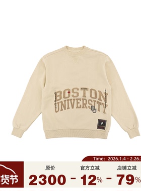 CACTUS JACK Mitchell&Ness联名款 BOSTON 大学系列潮流圆领卫衣