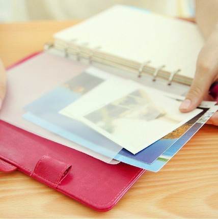 名片袋分页活页袋PVC票据袋收纳袋磨砂透明资料拉链袋 A5/A6/A7