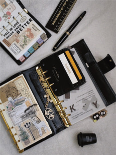 QY 黑骑士烫金卡包5孔适配A5A6A7A8方方子A5slim除了A9都能用