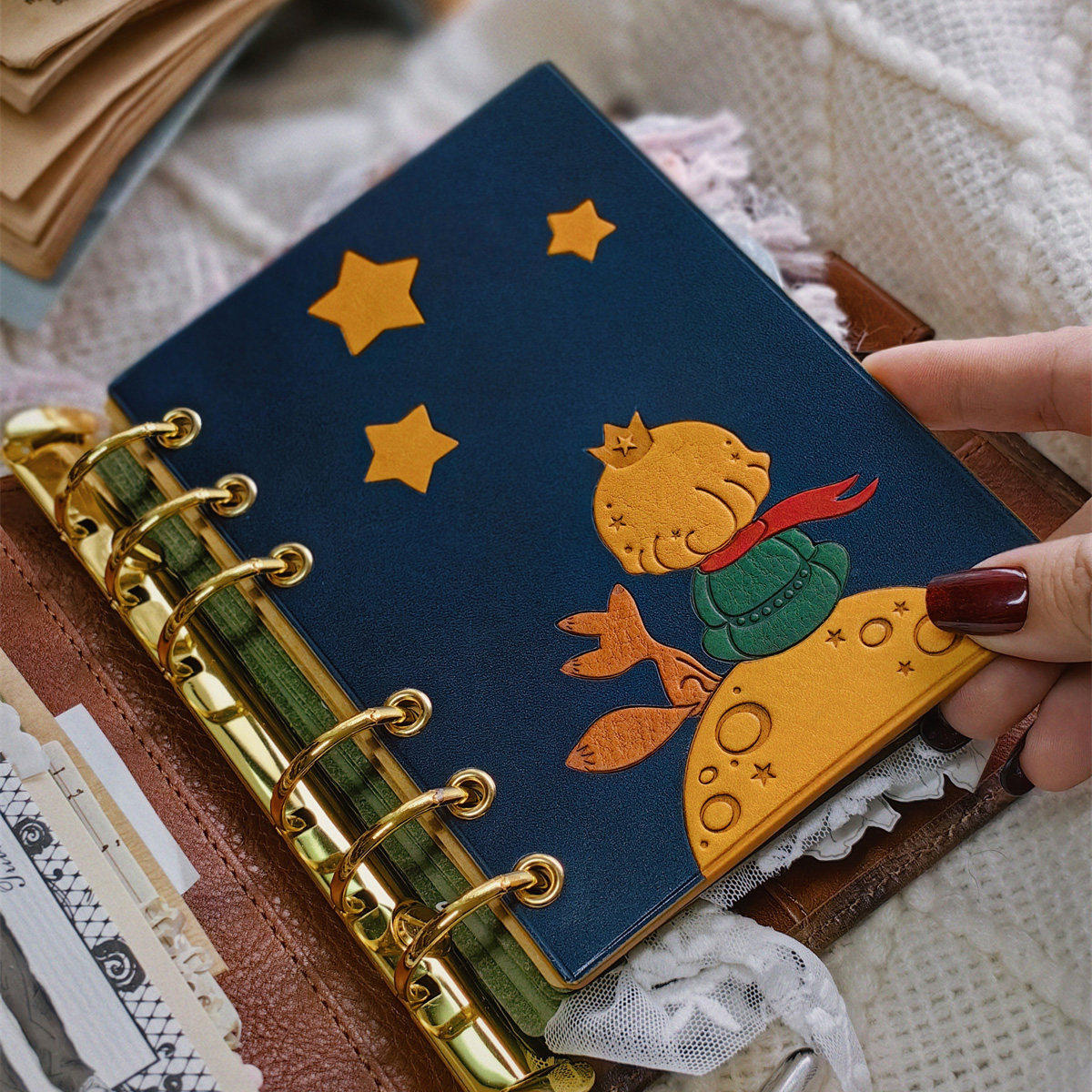 QY原创小王子真皮垫板镶嵌活页垫板装饰配件A8A7A6A5奇葩A5slim,文具电教/文化用品/商务用品,活页替芯,淘宝优惠券,粉丝福利购,淘宝优惠卷