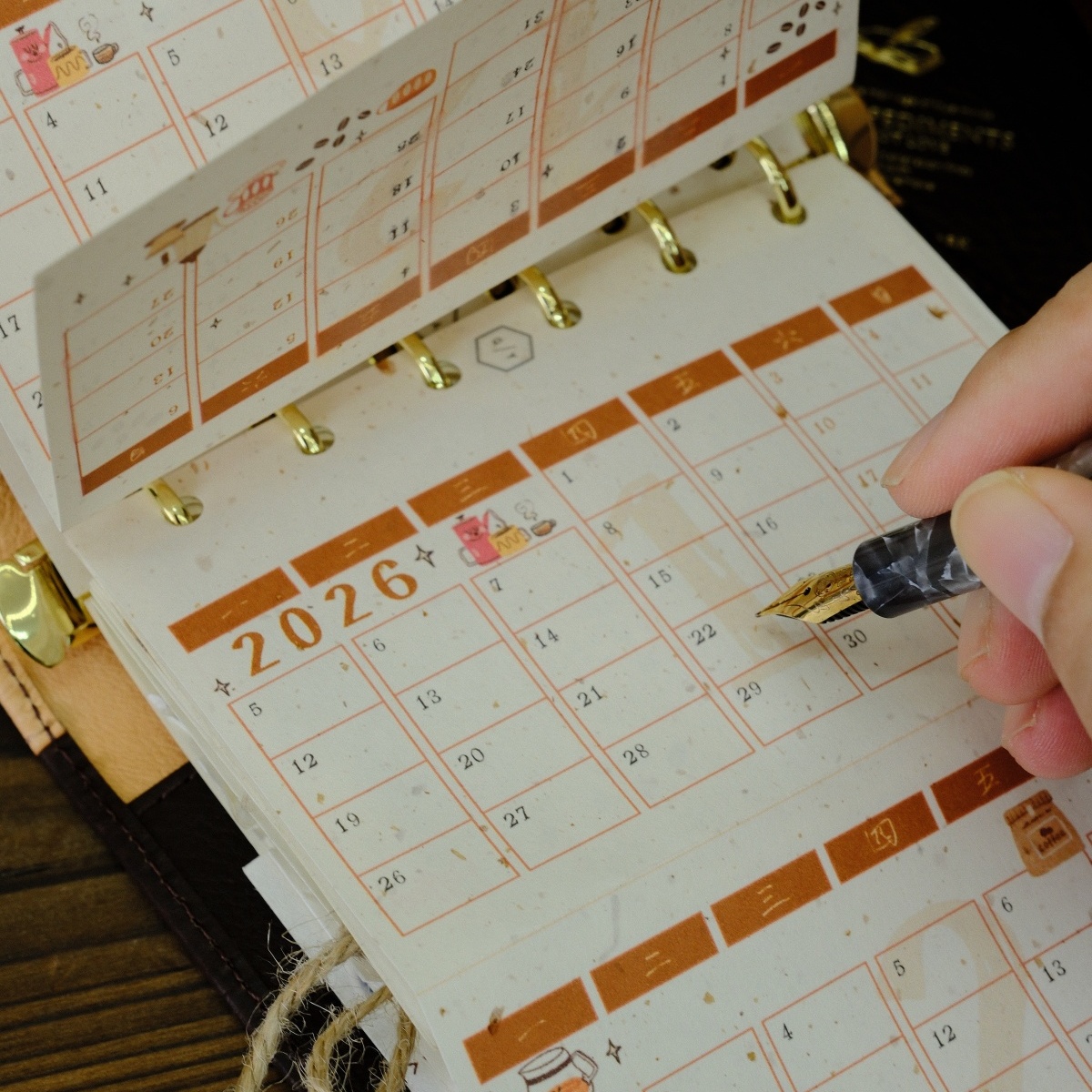 手工咖啡2026年历三折页内页