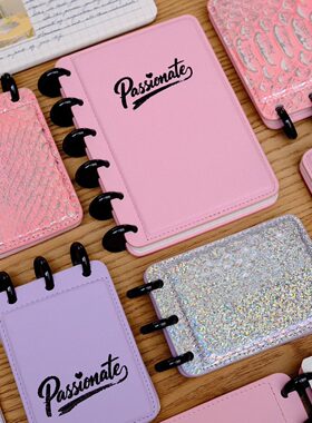 原创南非稀有蟒蛇皮蘑菇孔活页A6A7手工蘑菇钉高级感小众真皮手帐