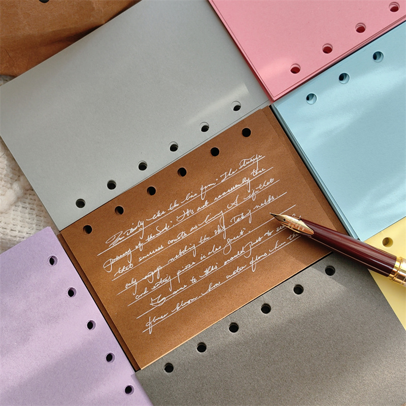 彩虹色A7M5A8活页5孔内芯100g替芯内页双面彩色空白页简约手帐