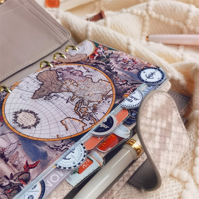 QY复古法老地图A5A6A7奇葩M5方方子A5slim手工塑封分隔页索引