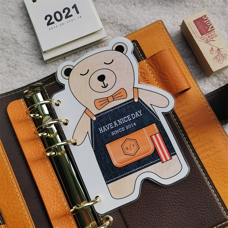 QY手帐er的小熊呆卡A5A6A7奇葩M5方方子A5slim手工塑封分隔页