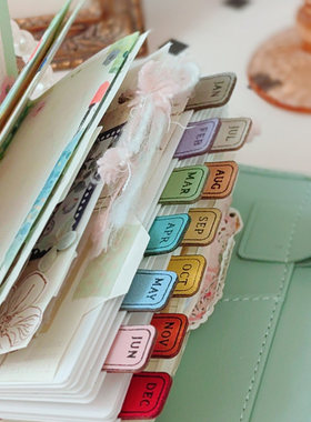 法国山羊皮SULLY彩虹分隔页真皮分隔页A5A6A7A8索引页PP内页Mbox