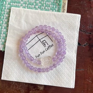 天然薰衣草紫水晶白水晶花牌简约小清新甜美气质温柔水晶手串手链