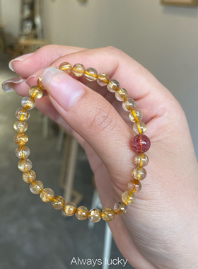 金发晶金发超闪天然水晶手链女