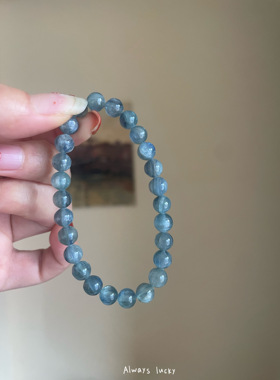 天然蓝绿晶双色猫眼水晶礼物手链