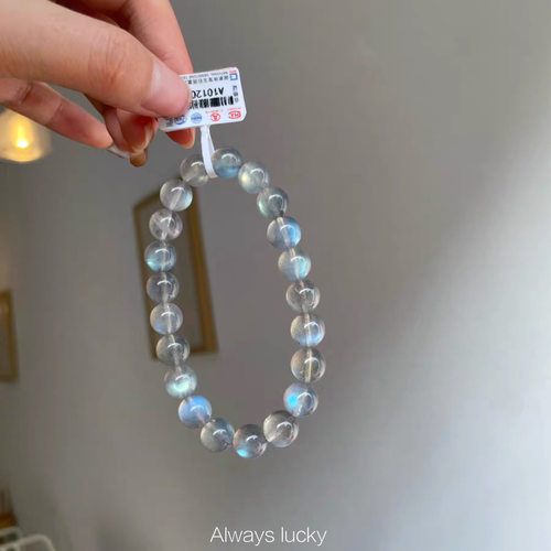 光强体透彩光拉长石天然水晶手链