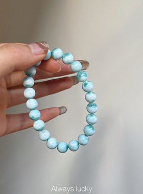 海纹石龟背纹海洋玉化蓝色手链女