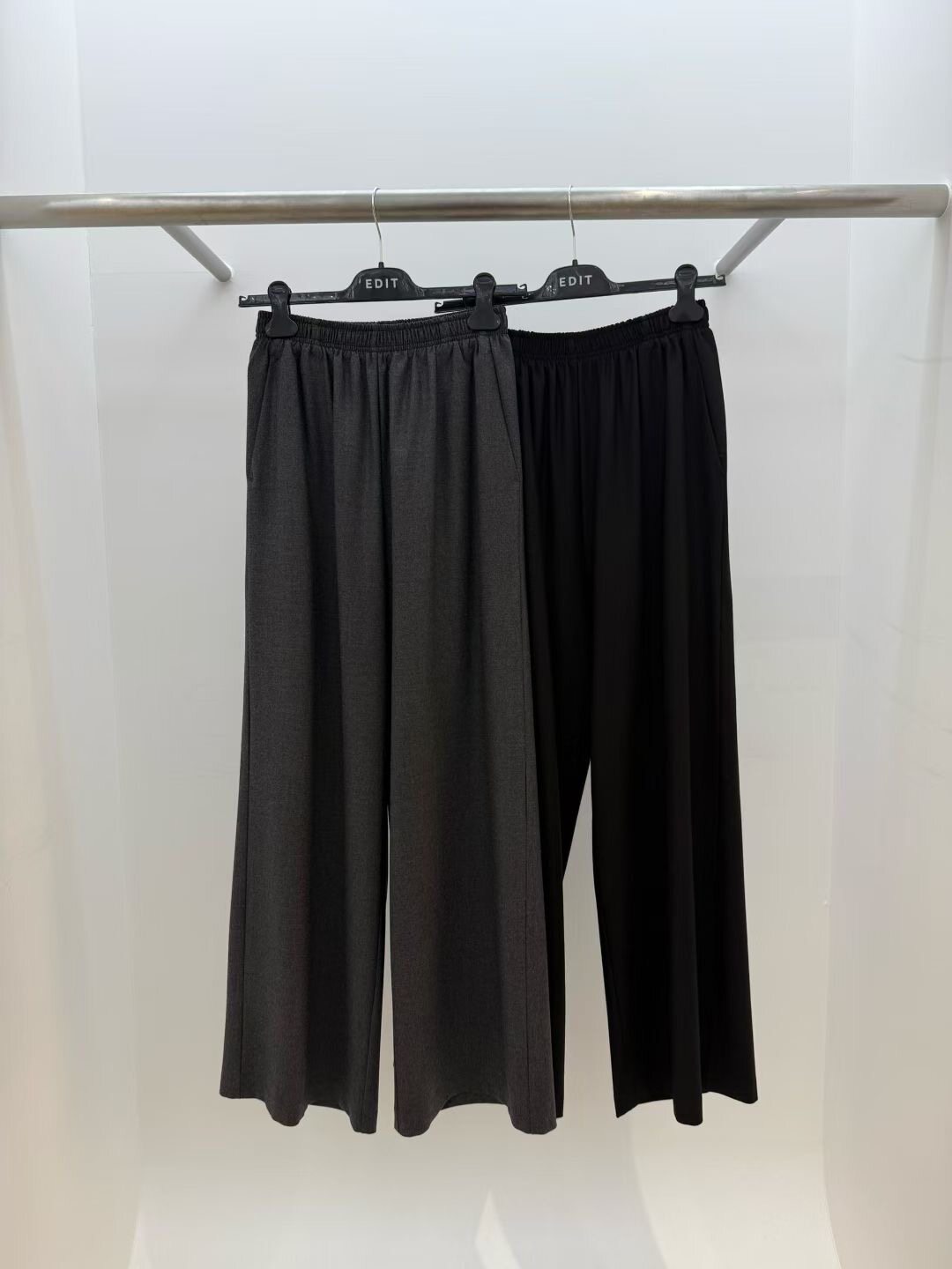 现 25秋冬季新款韩国东大门edit时尚气质松紧腰羊毛直筒休闲裤