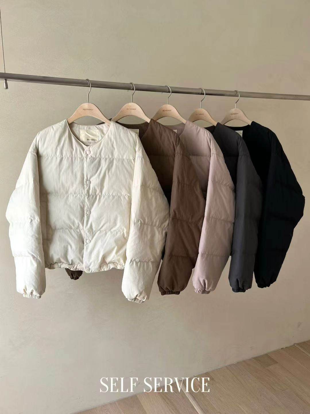 现 25冬季新款韩国东大门self service女韩系休闲短裤羽绒服外套