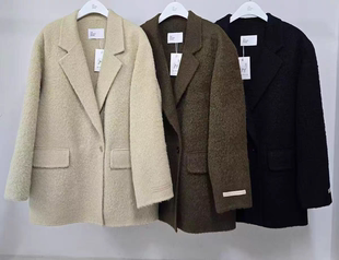 25秋冬新款 second 翻领西服羊毛外套 韩国东大门the 现