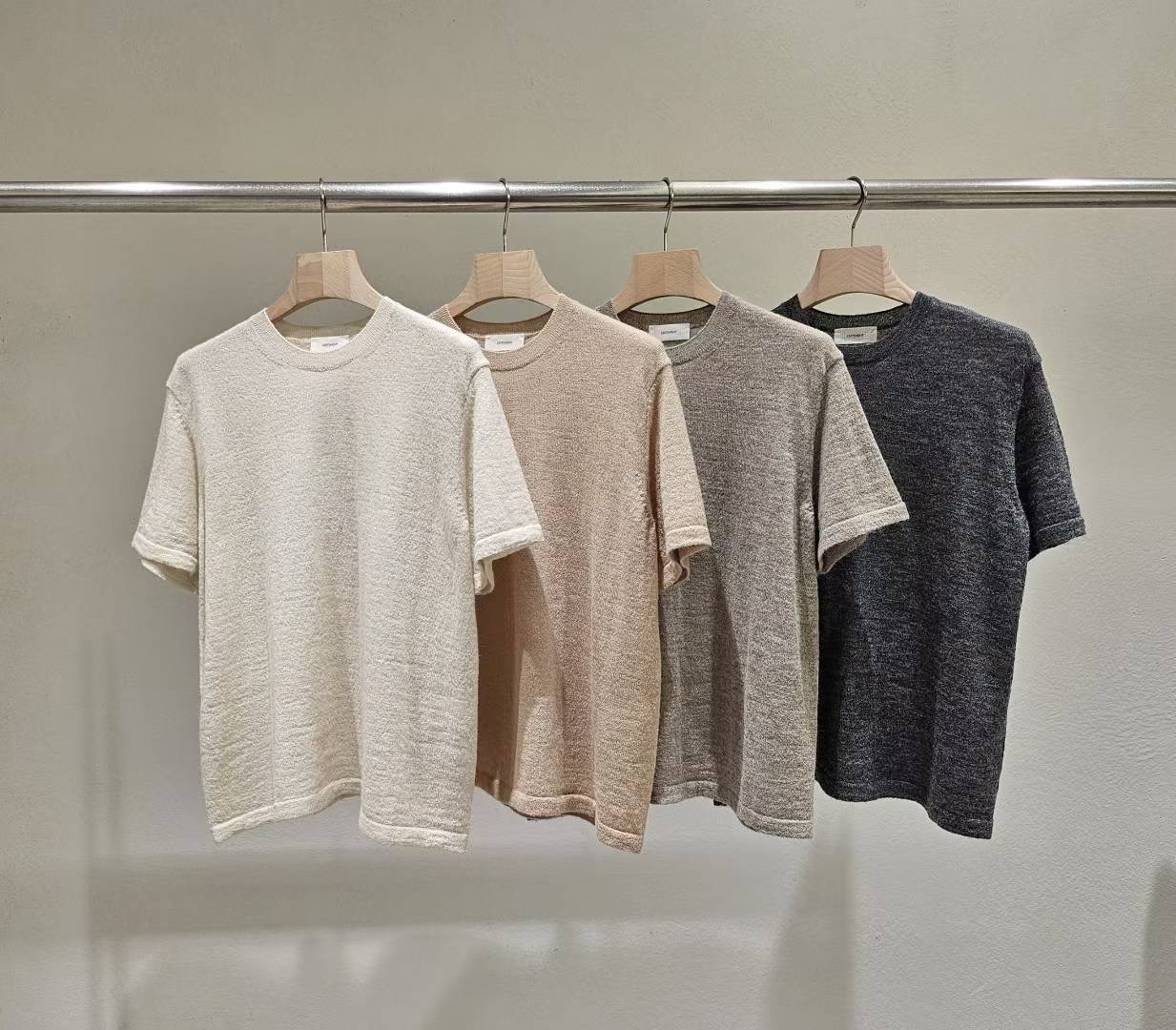 现 韩国东大门statement~女圆领纯色羊毛短袖针织衫25秋季新款