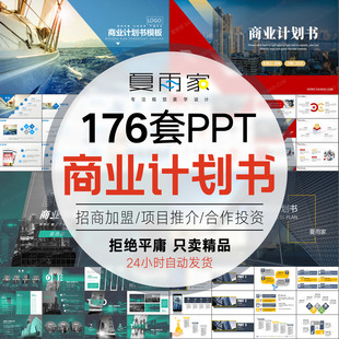 商业计划书PPT模板 创业融资企划书项目立项路演ppt设计模版素材