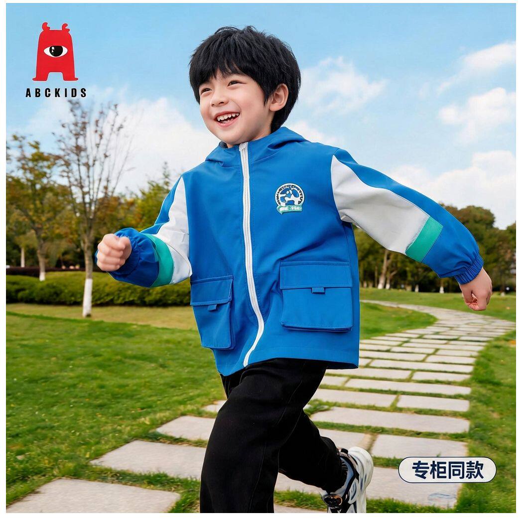 ABCkids(专柜断码)小童男童春秋季新款外套男童韩版拼色卡通