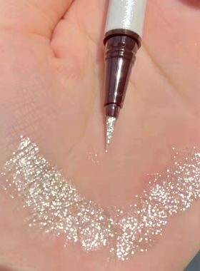 湿漉漉的泪光感~超细头爆闪防水防汗眼线液笔提亮珠光卧蚕笔两用