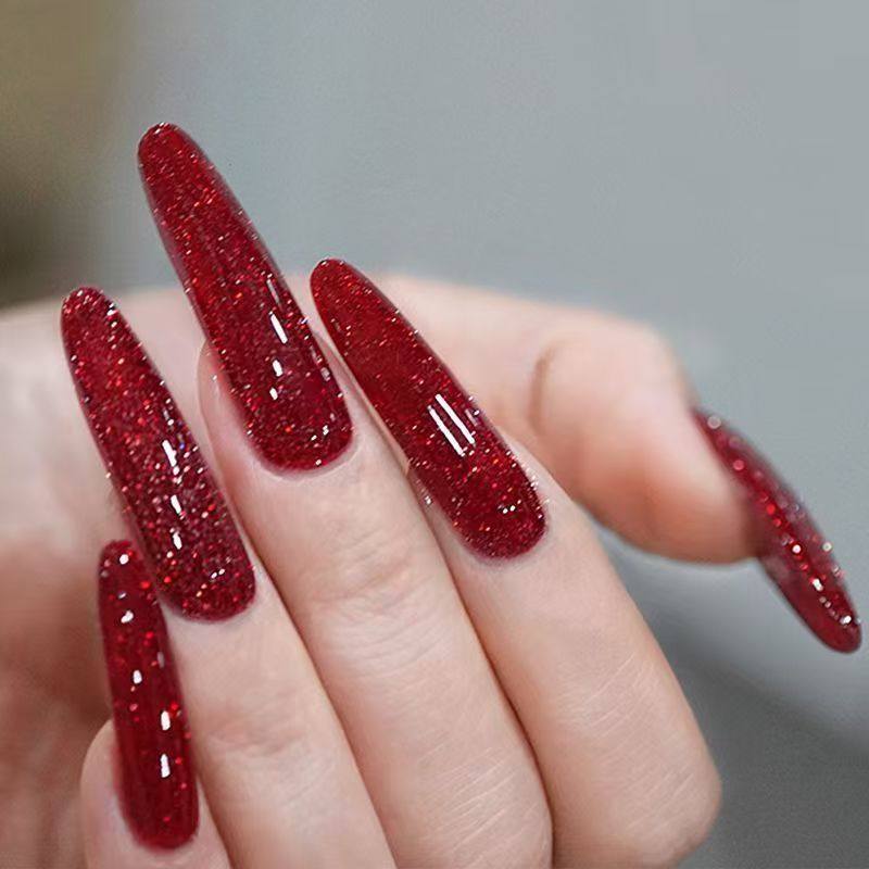 酒红碎钻指甲油2026年新款网红流行不可剥持久不掉色亮晶晶爆闪,彩妆/香水/美妆工具,指甲油,淘宝优惠券,粉丝福利购,淘宝优惠卷