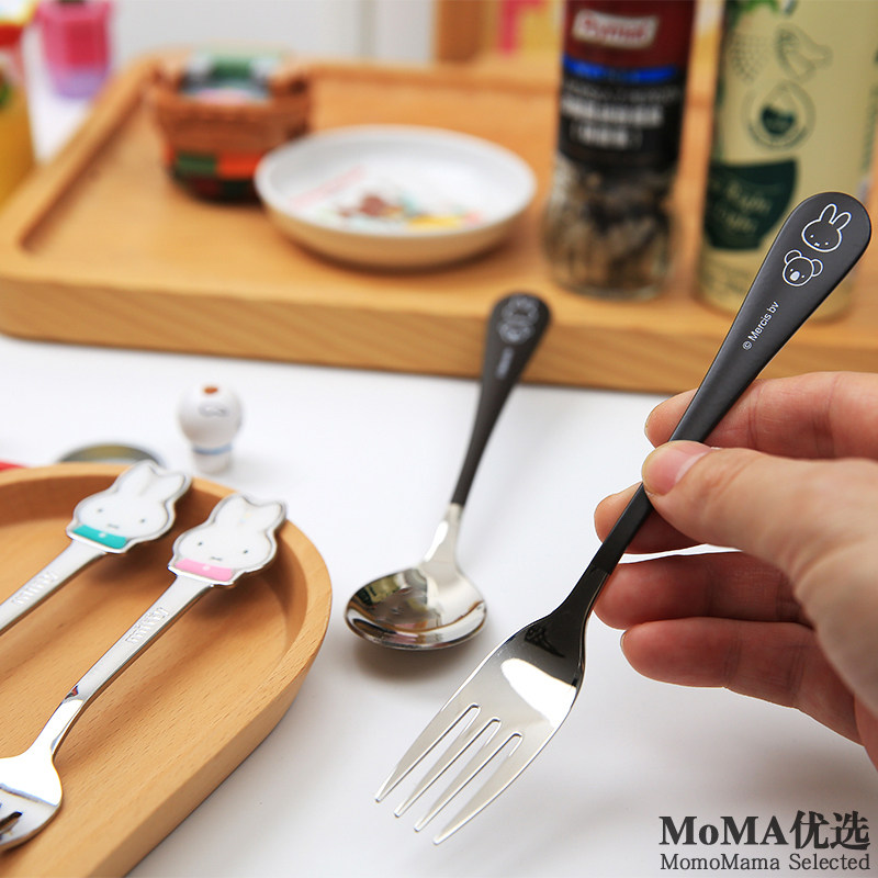 现货日本制正品新作米菲兔卡通可爱食品级不锈钢水果餐叉勺子汤匙,餐饮具,叉/勺/筷套装,淘宝优惠券,粉丝福利购,淘宝优惠卷
