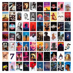 欧美经典CD封面装饰小海报HipHop说唱嘻哈专辑贴纸房间墙面卡片