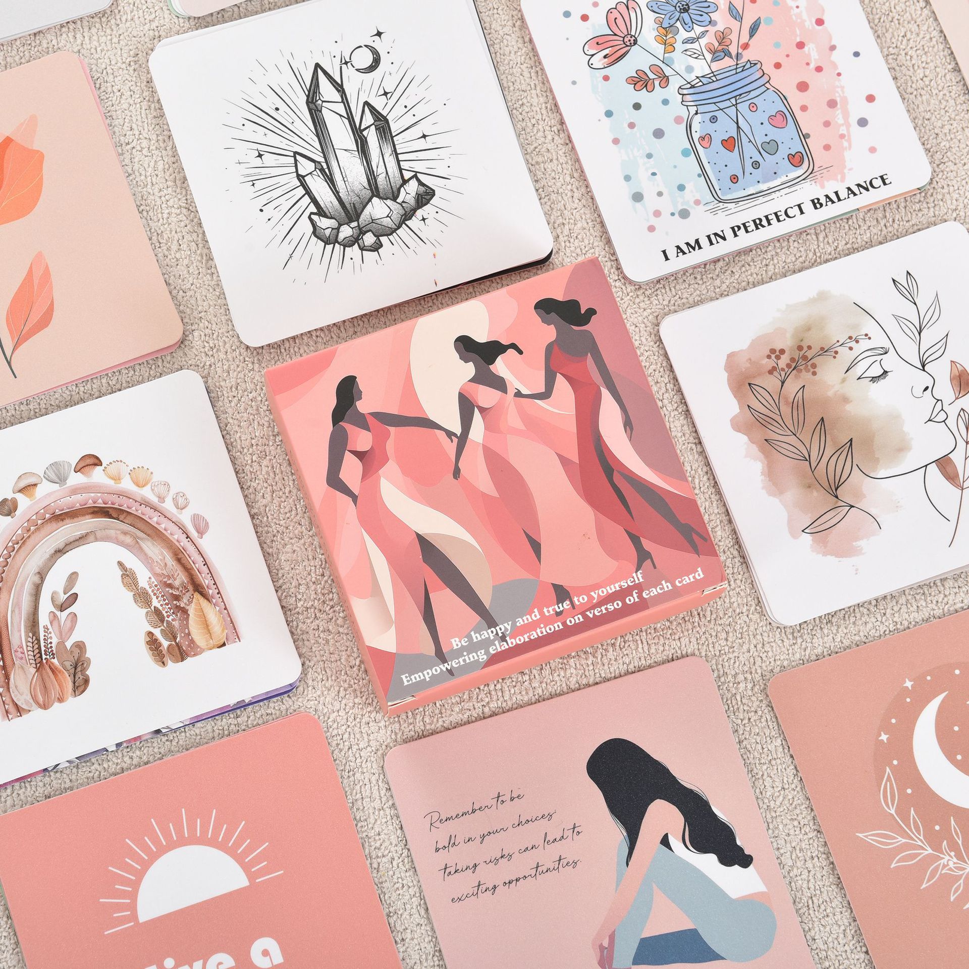 50张高端励志小卡片磨砂感小卡