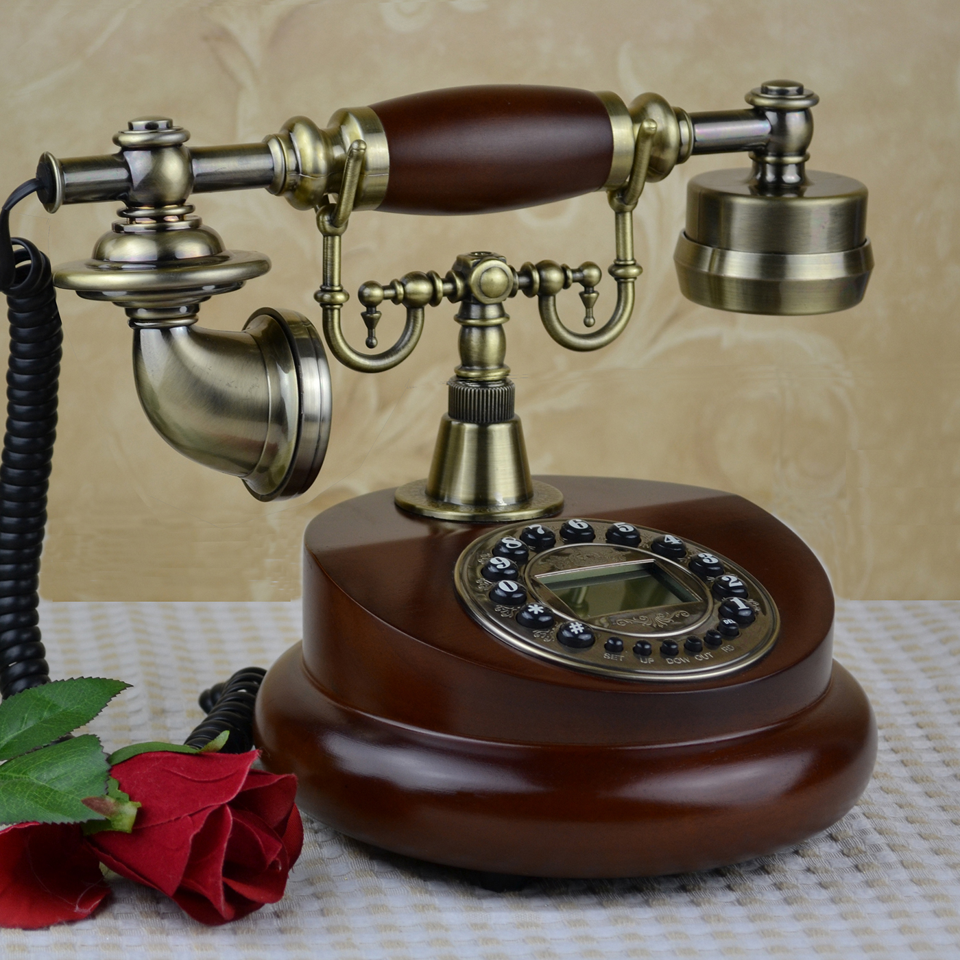 欧式复古老式转盘电话机美式仿古家用座机时尚创意电话无线插卡