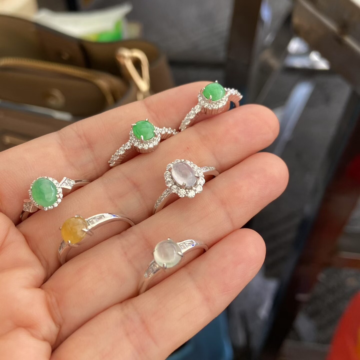 银镶 a货 翡翠戒指 价格实惠缅甸翡翠