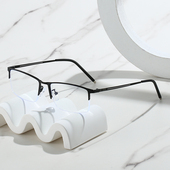 防蓝光平光眼镜半框金属眼镜框男女款 新款 时尚 成品可配近视眼镜