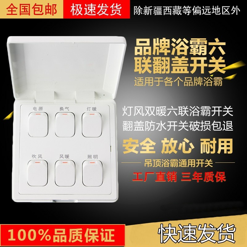适用宝兰欧普奥PUQDP10216125品牌浴霸开关16A电源换气灯暖吹风暖