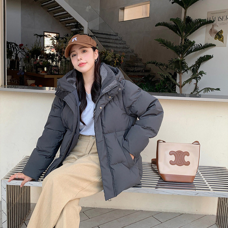 情侣款石墨烯中戏羽绒服女短款小个子百搭韩版加厚白鸭绒学生