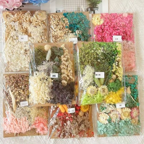 混装干花DIY手工蜡烛石膏真花风干永生花多色系活动材料包团建