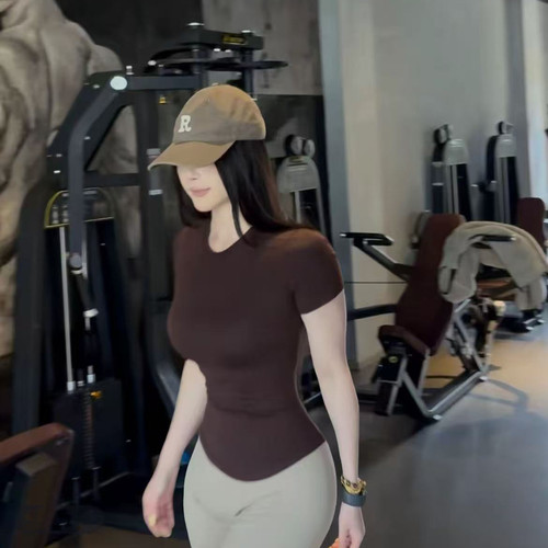 收腰速干短袖瑜伽T恤女